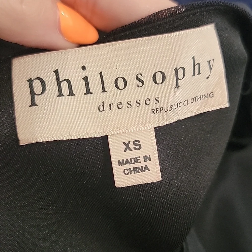 Philosophy Black Woman's Dress Size X small. C148